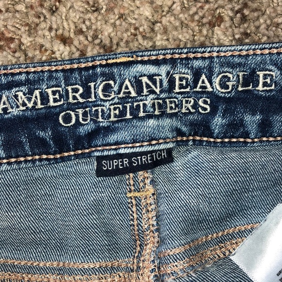 American Eagle women’s blue ripped / distressed skinny jeans / jeggings - Picture 9 of 12